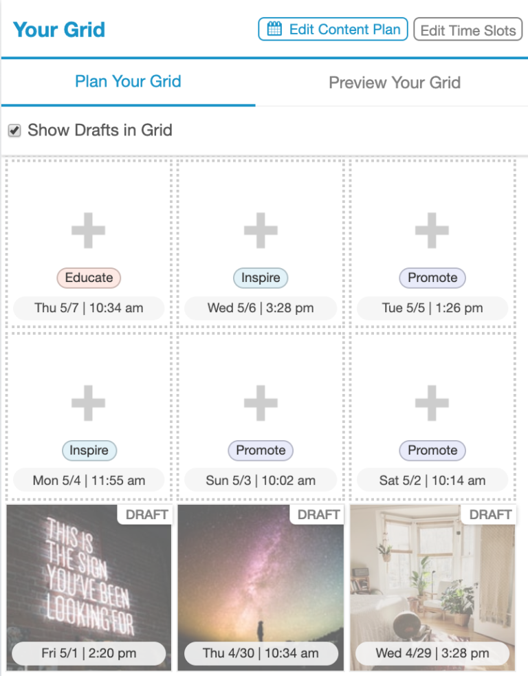 instagram for tailwind planner tool